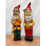 Pair of large indoor or outdoor painted garden gnomes - THIS LOT IS TO BE COLLECTED BY APPOINTMENT