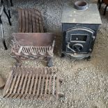 Vintage cast iron fire grate and cast iron log burner - THIS LOT IS TO BE COLLECTED BY APPOINTMENT F