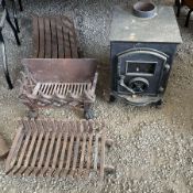 Vintage cast iron fire grate and cast iron log burner - THIS LOT IS TO BE COLLECTED BY APPOINTMENT F