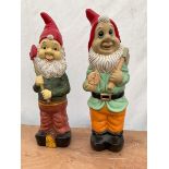 Pair of large indoor or outdoor painted garden gnomes - THIS LOT IS TO BE COLLECTED BY APPOINTMENT