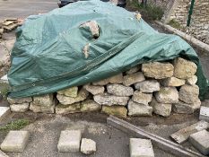 Quantity of large walling stone - under green cover - THIS LOT IS TO BE VIEWED AND COLLECTED BY APPO