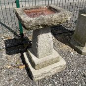 Three piece stone bird bath - THIS LOT IS TO BE COLLECTED BY APPOINTMENT FROM DUGGLEBY STORAGE