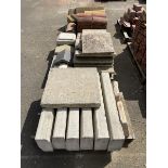 Quantity of stone and terracotta coping and ridge tiles