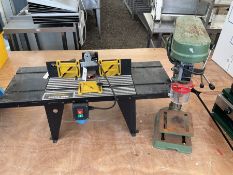 Tooltech router table and Nutool five speed drill press - THIS LOT IS TO BE COLLECTED BY APPOINTMEN