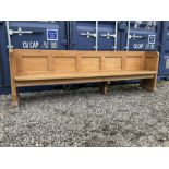 Waxed solid pine church pew - THIS LOT IS TO BE COLLECTED BY APPOINTMENT FROM DUGGLEBY STORAGE