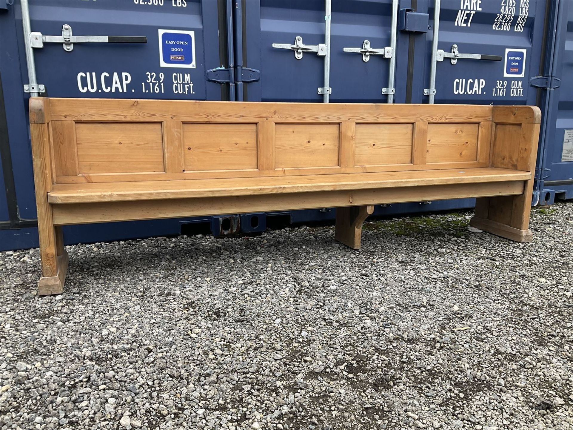 Waxed solid pine church pew - THIS LOT IS TO BE COLLECTED BY APPOINTMENT FROM DUGGLEBY STORAGE