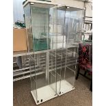 Two IKEA tall narrow glazed display cabinets - THIS LOT IS TO BE COLLECTED BY APPOINTMENT FROM DUGG