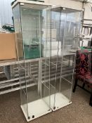 Two IKEA tall narrow glazed display cabinets - THIS LOT IS TO BE COLLECTED BY APPOINTMENT FROM DUGG