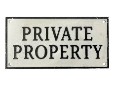 Cast iron sign 'Private Property' L28cm - THIS LOT IS TO BE COLLECTED BY APPOINTMENT FROM DUGGLEBY S