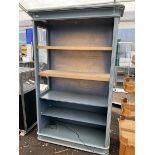 Open bookcase in blue finish