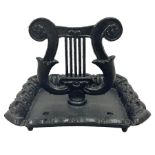 Reproduction cast iron Victorian style boot Scraper of lyre form