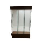 Light oak and glass open triple display cabinet