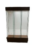Light oak and glass open triple display cabinet