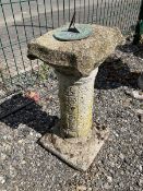 Small cast stone sundial - THIS LOT IS TO BE COLLECTED BY APPOINTMENT FROM DUGGLEBY STORAGE