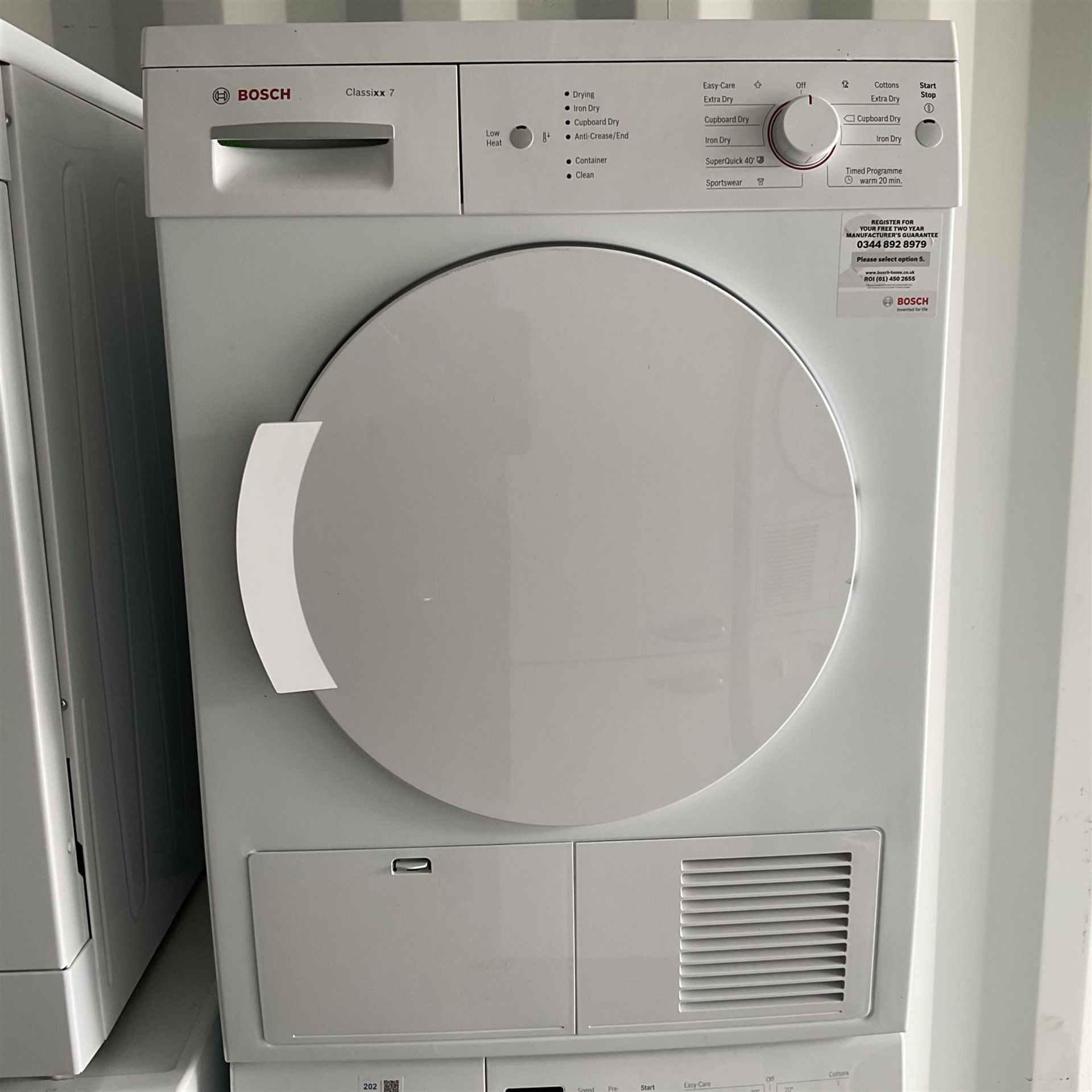 Bosch Classixx 7 condenser Dryer - THIS LOT IS TO BE COLLECTED BY APPOINTMENT FROM DUGGLEBY STORAGE