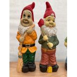 Pair of large indoor or outdoor painted garden gnomes - THIS LOT IS TO BE COLLECTED BY APPOINTMENT