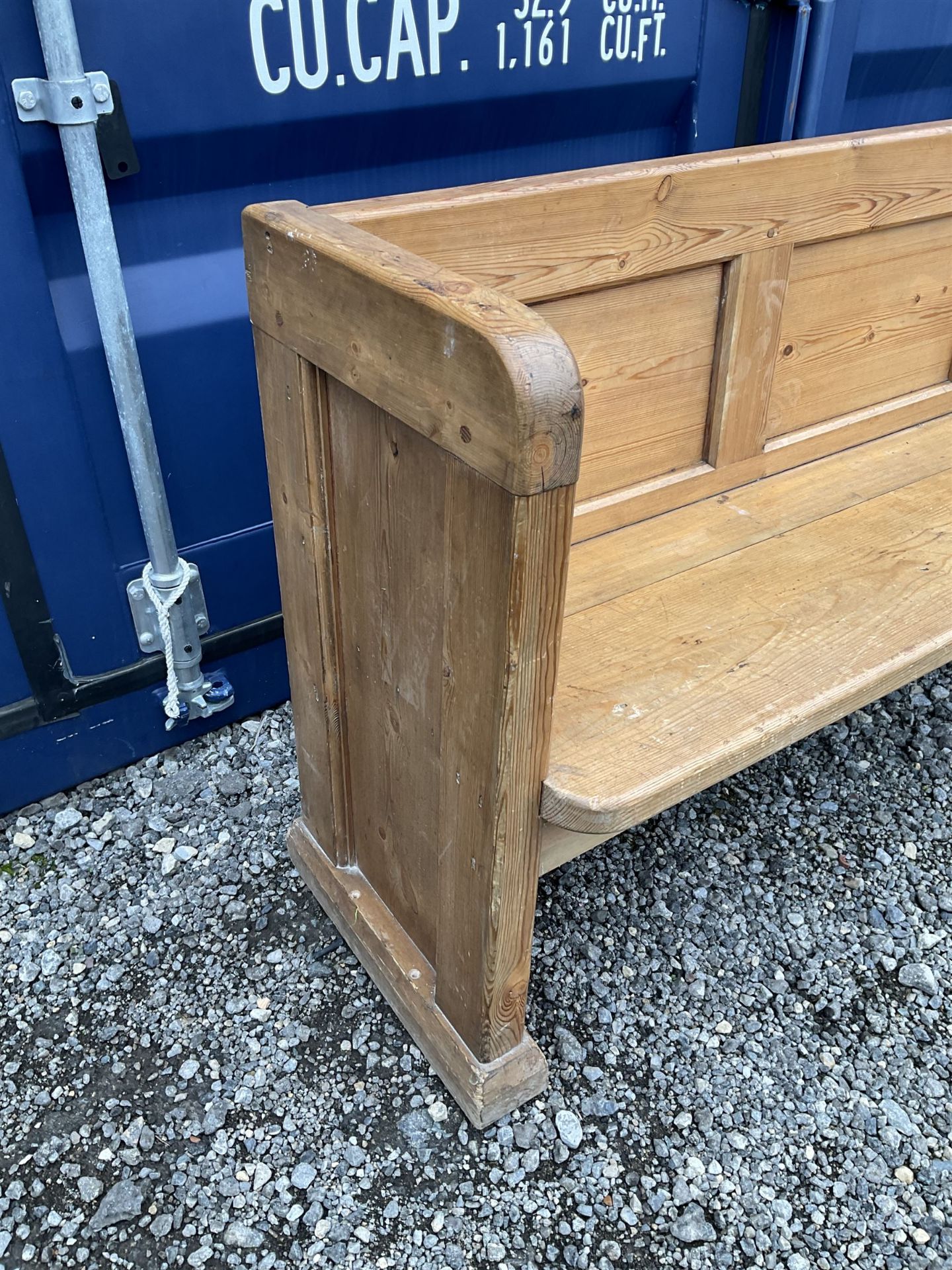 Waxed solid pine church pew - THIS LOT IS TO BE COLLECTED BY APPOINTMENT FROM DUGGLEBY STORAGE - Image 2 of 3