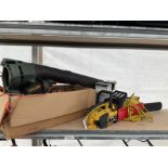 Sabre petrol and challenge YT4334 corded chain saws together with Husqvarna corded hedge trimmer and