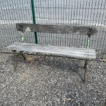 Cast iron and wood slate three seater garden bench - THIS LOT IS TO BE COLLECTED BY APPOINTMENT FRO