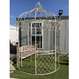 Wrought metal cream painted Gazebo - THIS LOT IS TO BE COLLECTED BY APPOINTMENT FROM DUGGLEBY STO