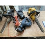 Set of four electric reciprocating saws with maintenance kit