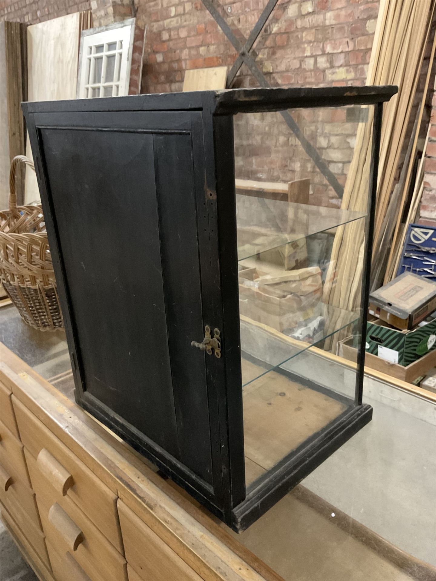 J S Fry & Sons - Victorian glazed and ebonised chocolate countertop display cabinet - Image 4 of 5