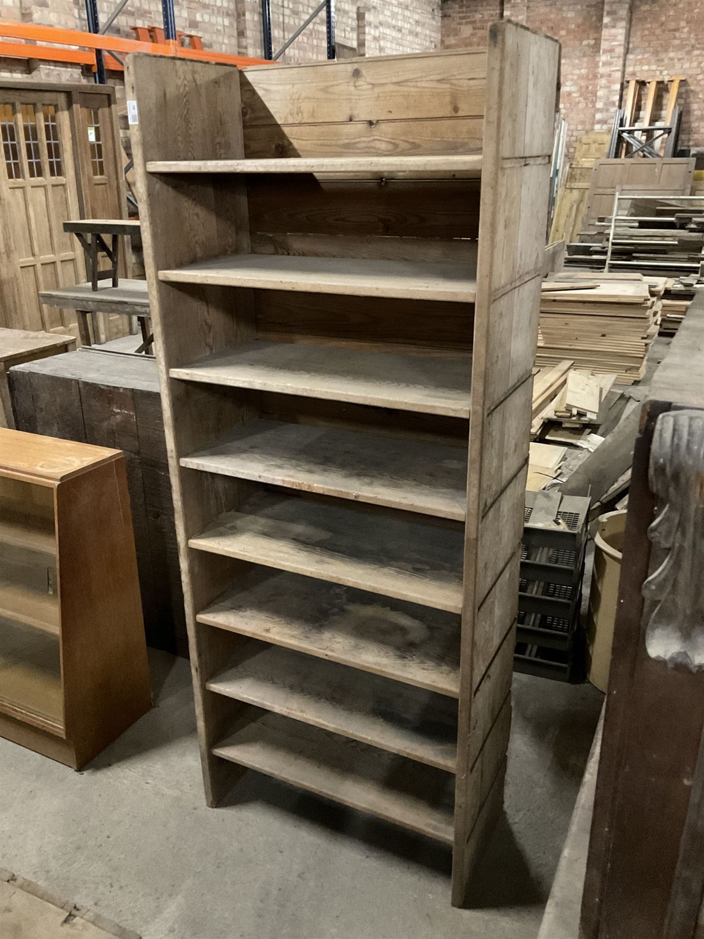 19th century pine shelving unit - Image 4 of 4