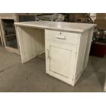 Early 20th century painted pine single pedestal desk