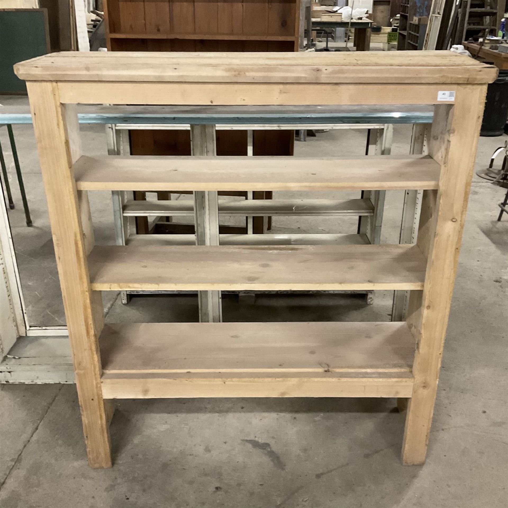 19th century pine shelf (W110cm - Image 4 of 4