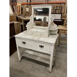 19th century rustic painted pine dressing table