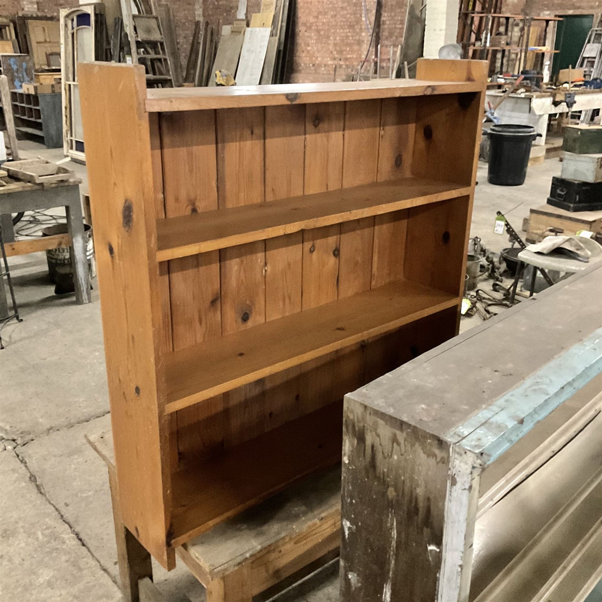 19th century pine shelf (W110cm - Image 2 of 4