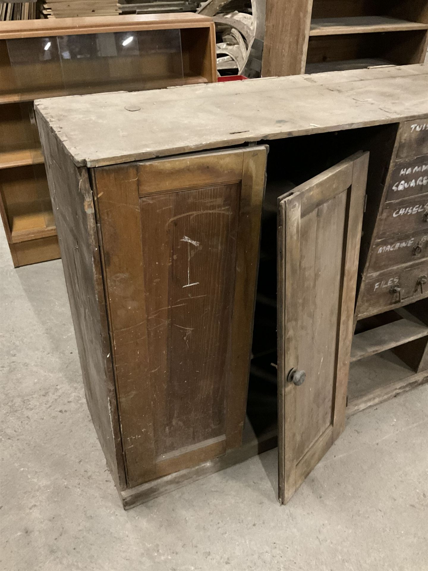 19th century pine multi-drawer workshop cabinet - Image 2 of 5