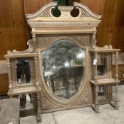 Late 19th century pine and gesso mirror back or wall mirror