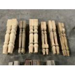 Six sets of four pine dining or side table legs