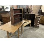Early 20th century ebonised bookcase or cabinet
