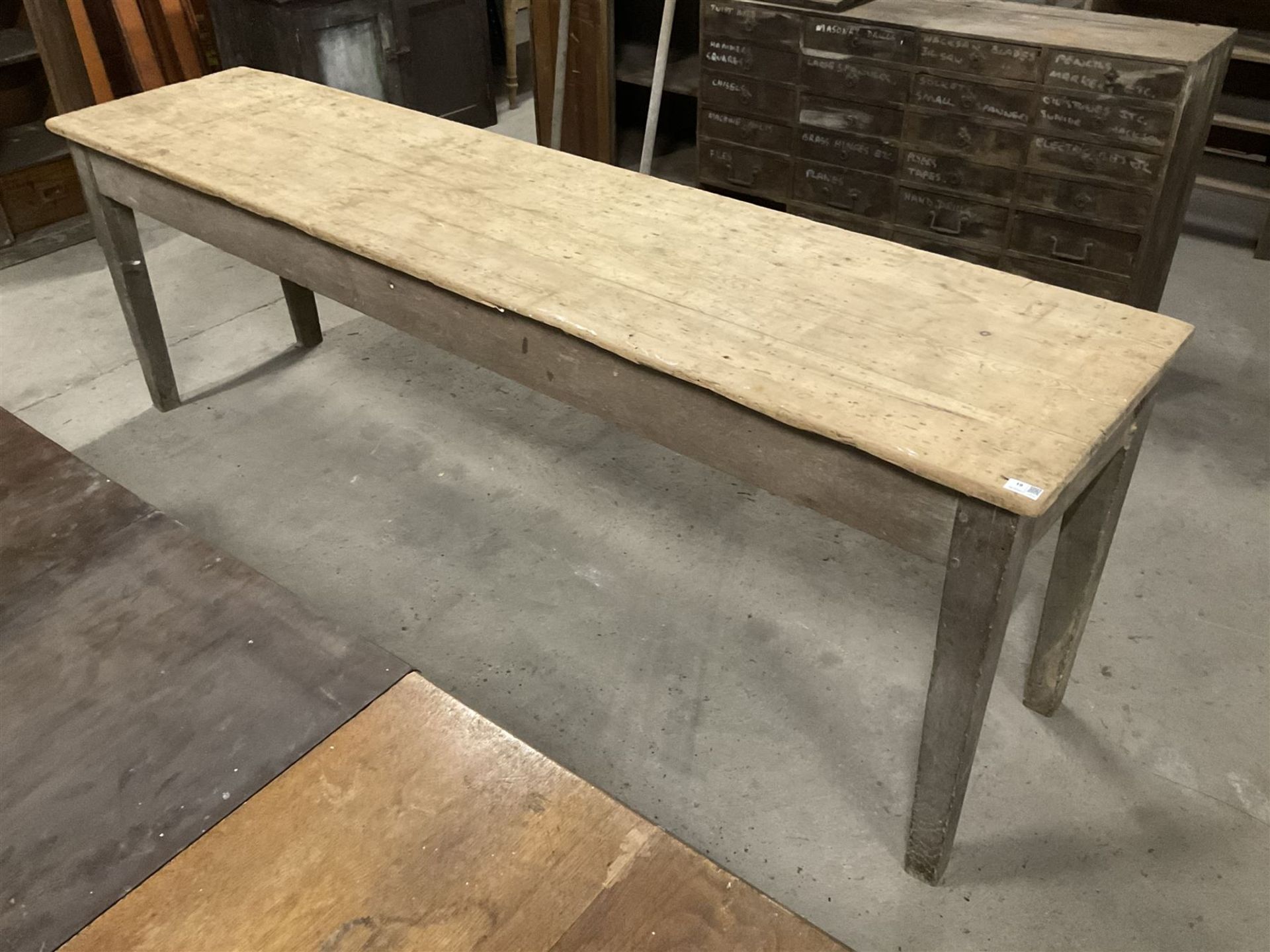 19th century pine narrow side table