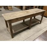 19th century pine narrow side table