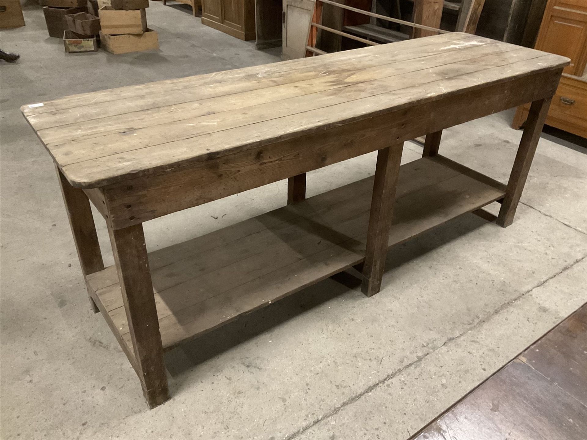 19th century pine narrow side table