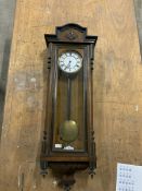 19th century Vienna style walnut cased wall clock