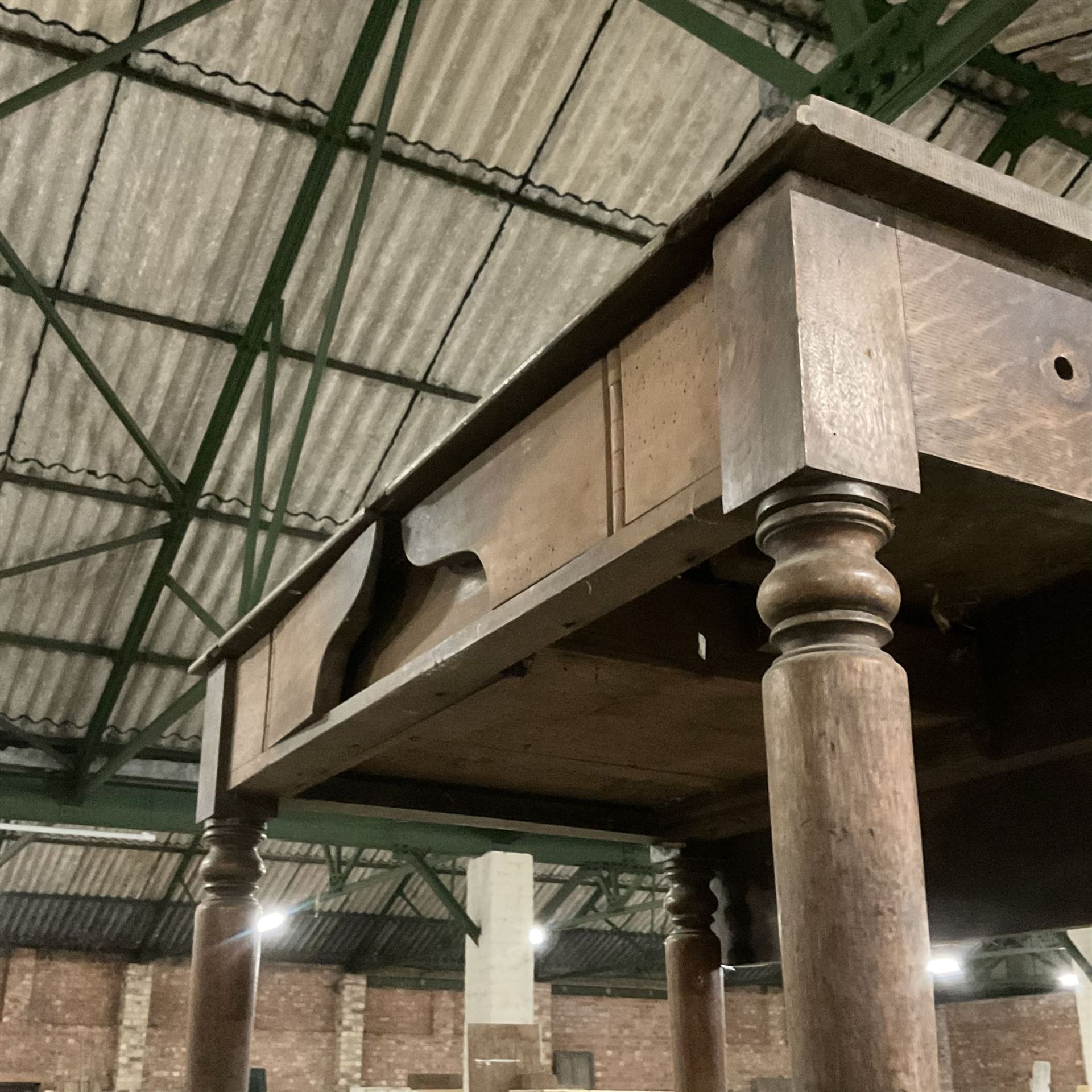 Two 20th century hardwood tables (137cm x 61cm - Image 6 of 6