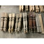 Seven sets of 19th century and later turned table legs