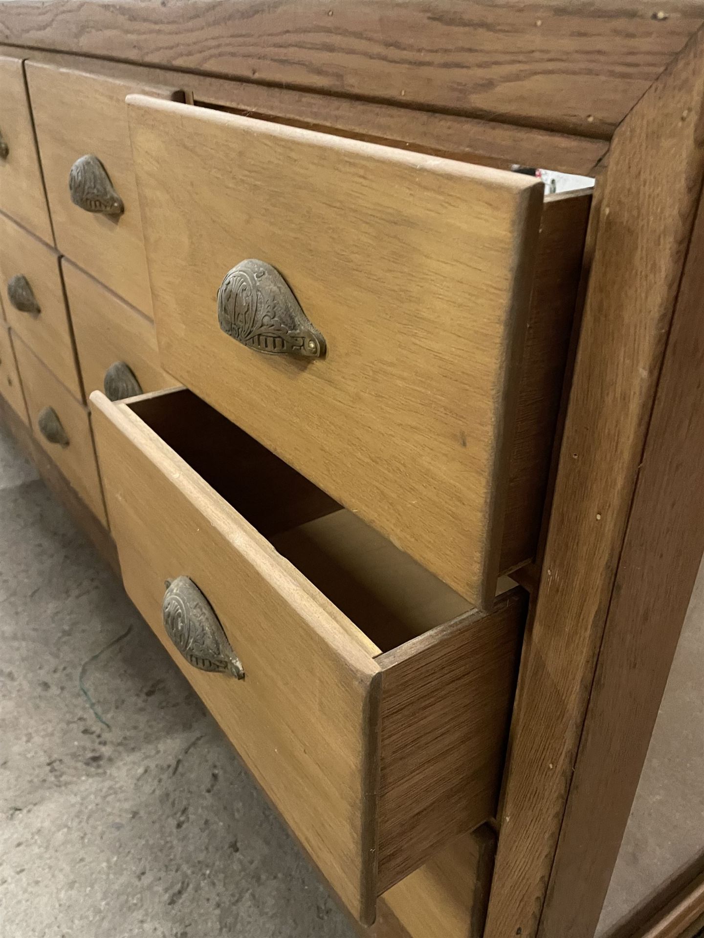 20th century oak and glazed haberdashery shop's display cabinet - Image 4 of 7