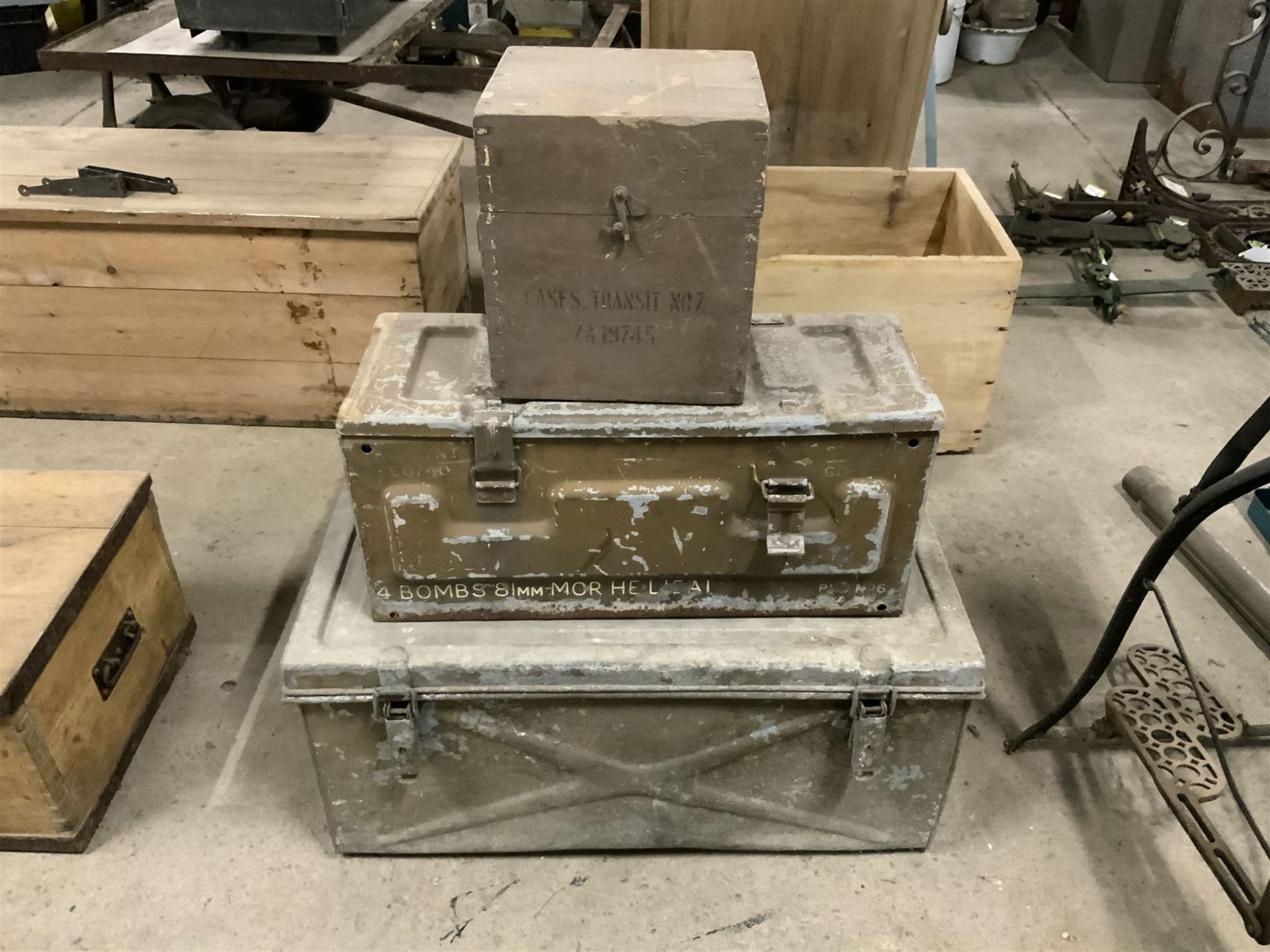 Three ammunition boxes