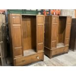 Maple & Co. - pair of late Victorian walnut wardrobes