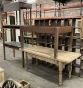 Two 20th century hardwood tables (137cm x 61cm