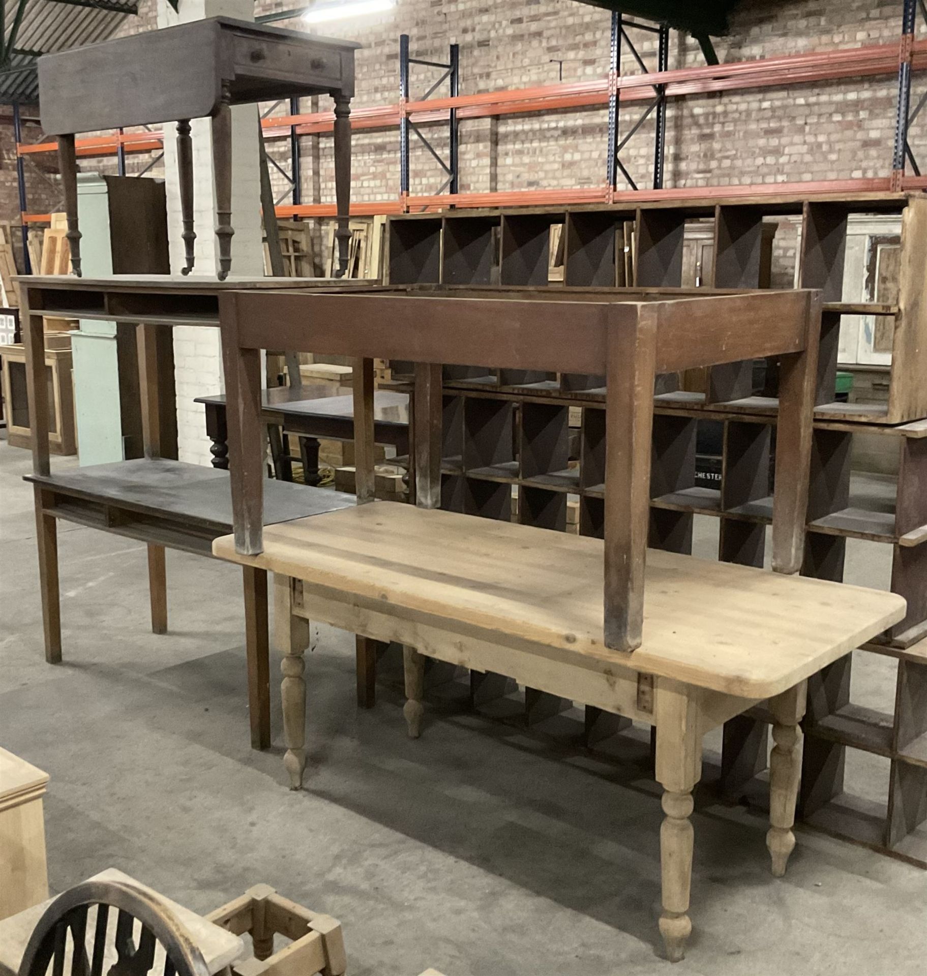 Two 20th century hardwood tables (137cm x 61cm