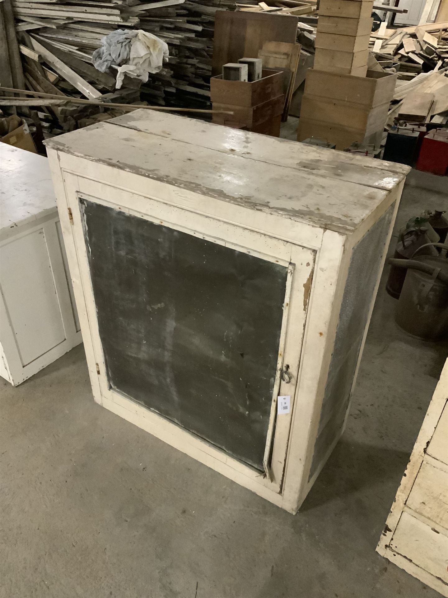 19th century painted pine kitchen cupboard/meat safe - Bild 2 aus 5