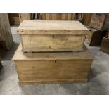 19th century pine blanket chest