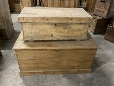 19th century pine blanket chest