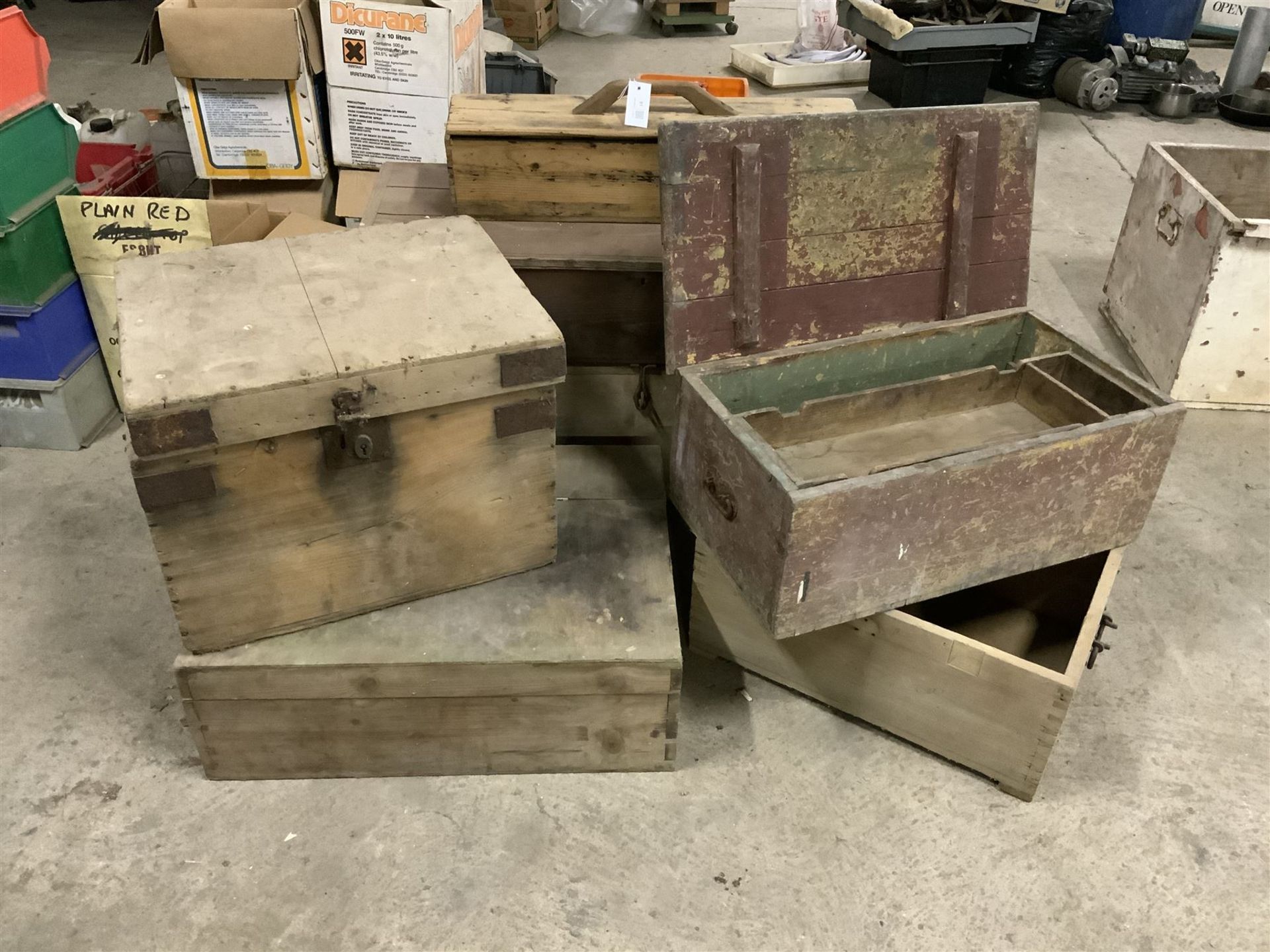 Small 19th century pine carpenters chest
